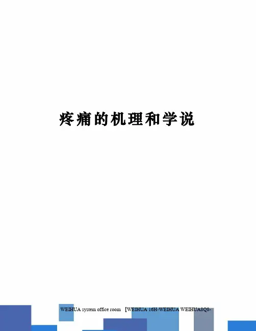 疼痛的机理和学说修订稿