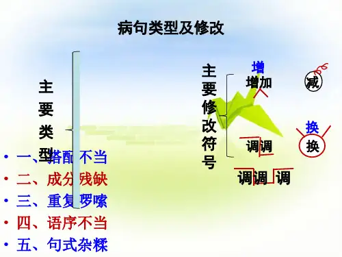 中考语文常见病句类型及修改方法ppt课件(含答案)