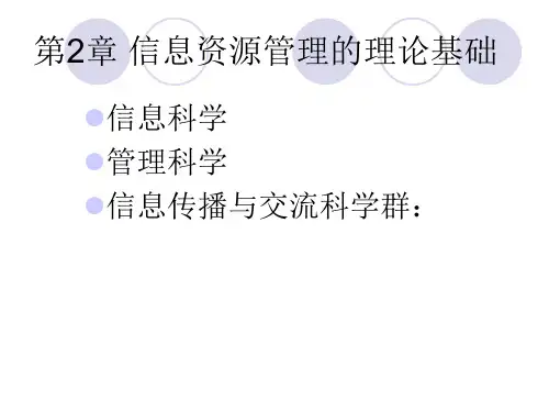 第2章 信息资源管理理论基础
