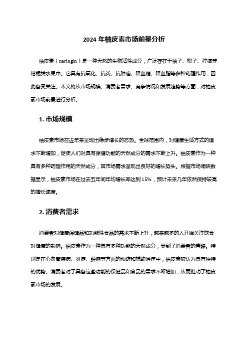 2024年柚皮素市场前景分析