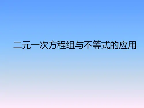 二元一次方程组与一元一次不等式的应用
