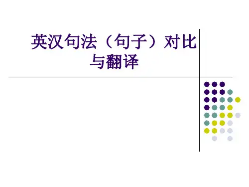 英汉句法(句子)对比与翻译