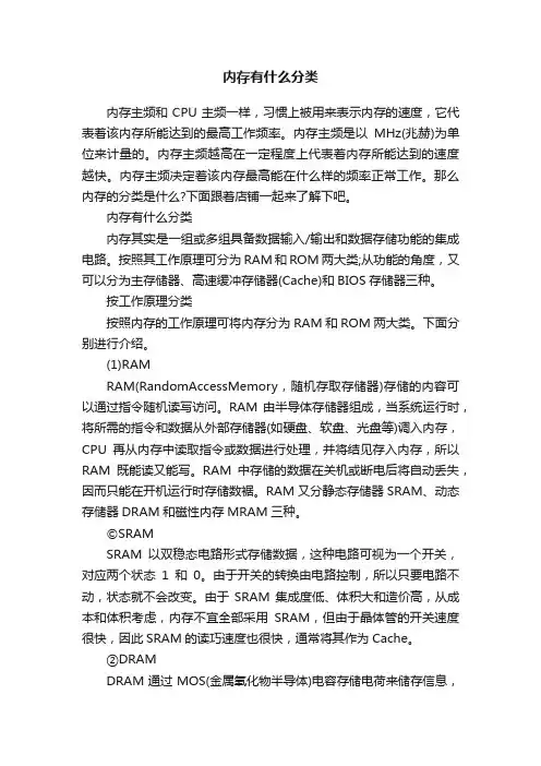 内存有什么分类