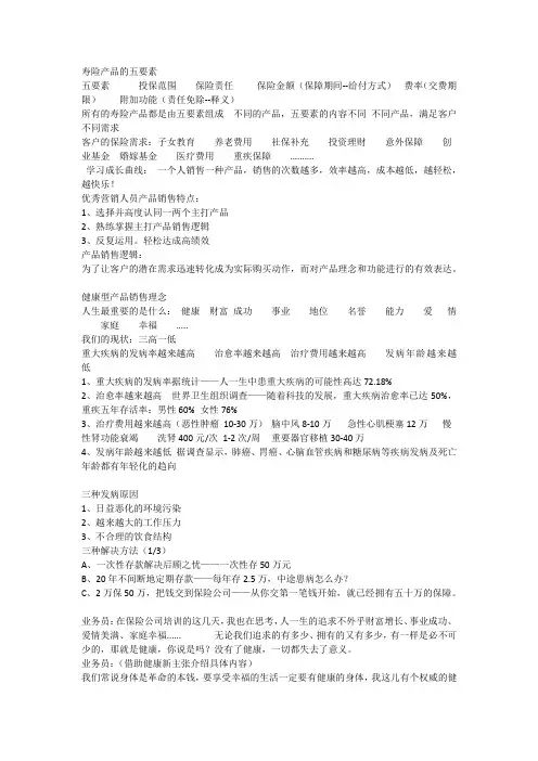 寿险产品的五要素
