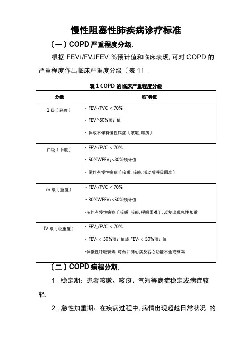 COPD分级及规范化治疗