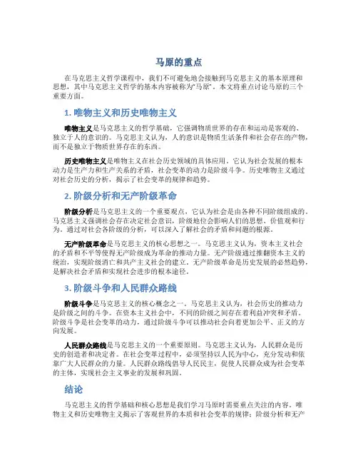 马原的重点
