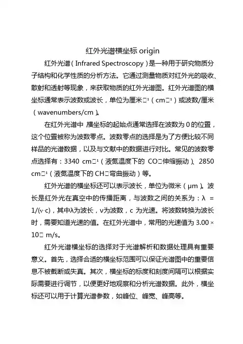 红外光谱横坐标origin