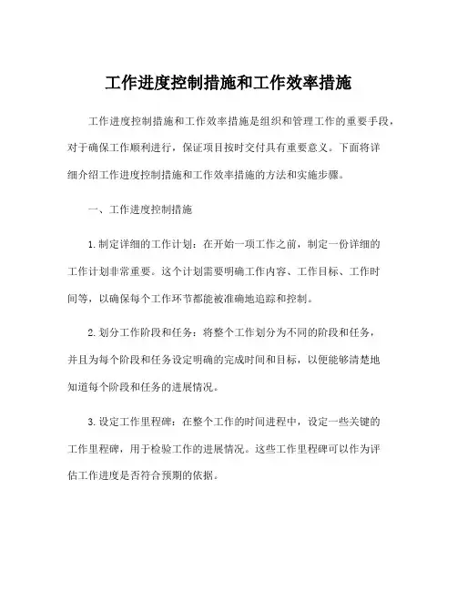 工作进度控制措施和工作效率措施
