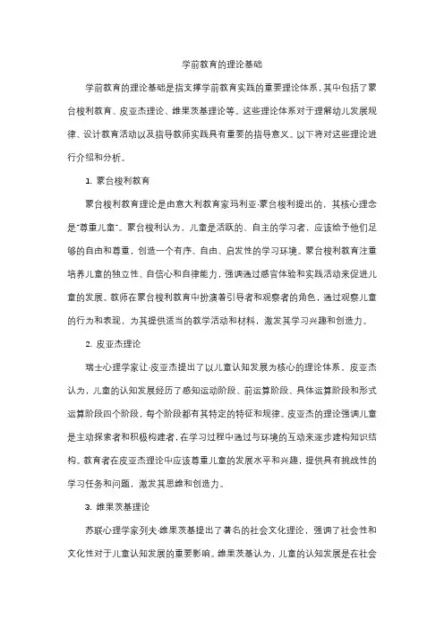 学前教育的理论基础