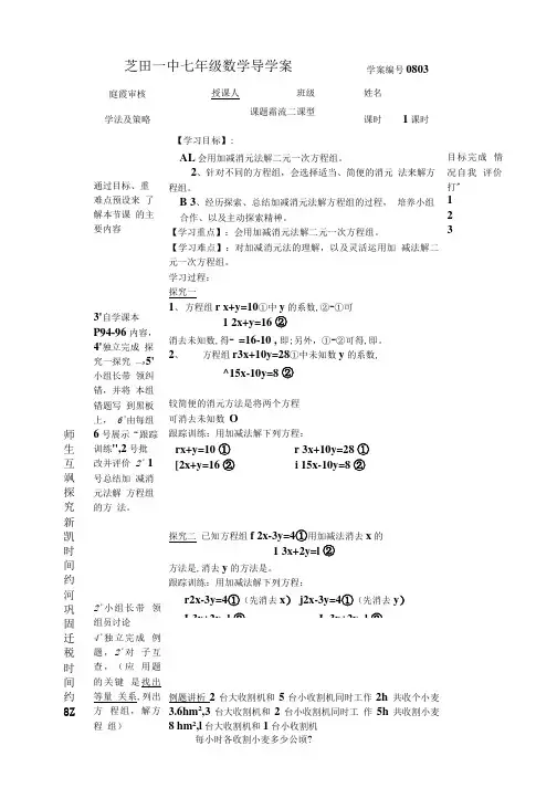加减消元数学导学案.doc