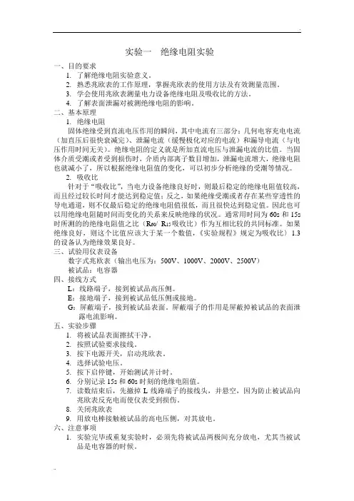 绝缘电阻实验