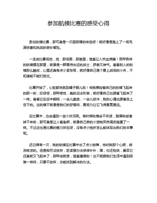 参加航模比赛的感受心得