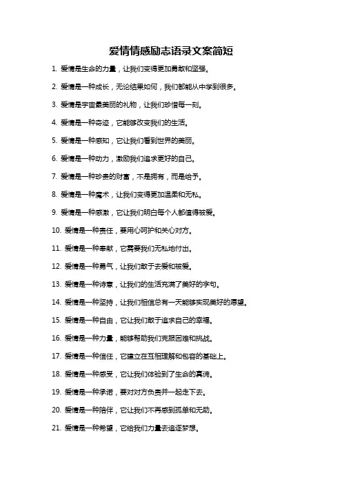 爱情情感励志语录文案简短