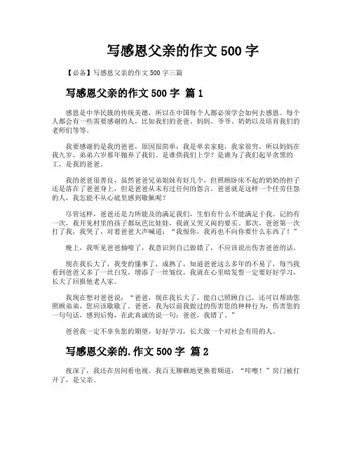 写感恩父亲的作文500字