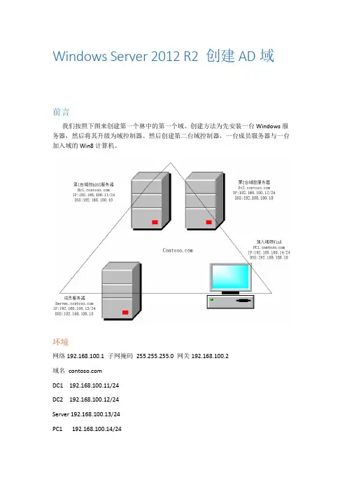 Windows Server 2012 R2 创建AD域