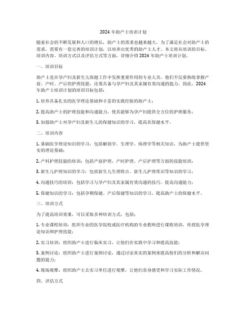 2024年助产士培训计划