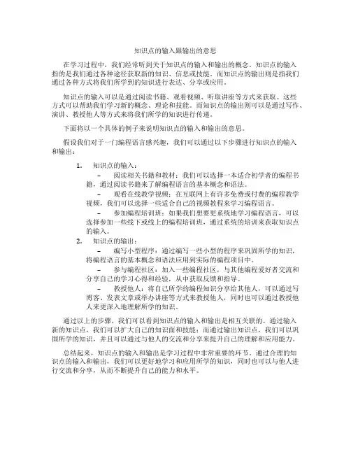知识点的输入跟输出的意思