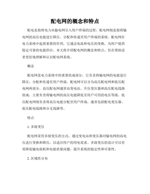 配电网的概念和特点
