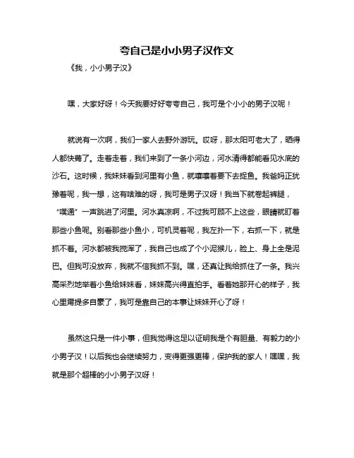 夸自己是小小男子汉作文
