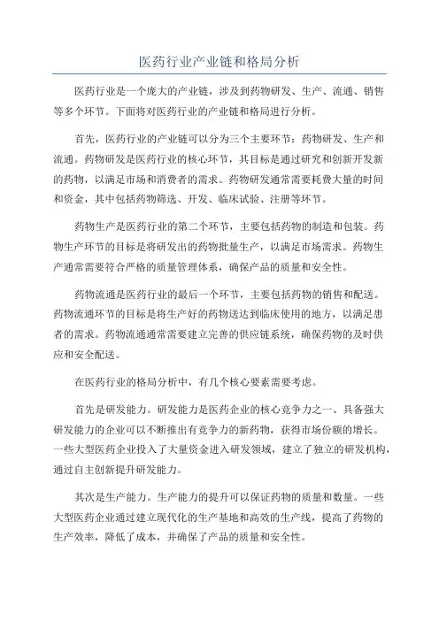 医药行业产业链和格局分析