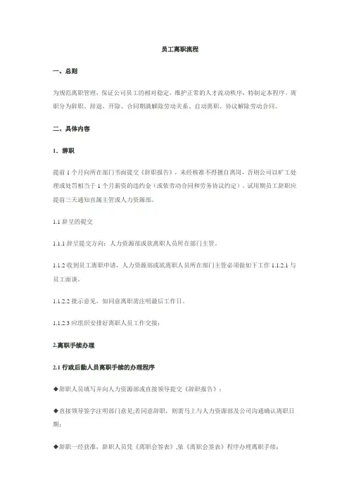 员工离职流程