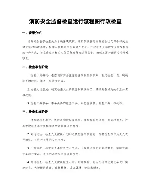 消防安全监督检查运行流程图行政检查