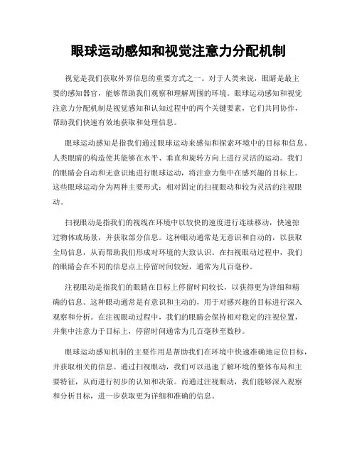 眼球运动感知和视觉注意力分配机制