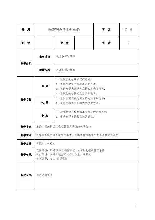 数据库系统的组成与结构