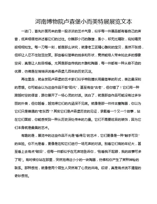河南博物院卢森堡小而美特展展览文本