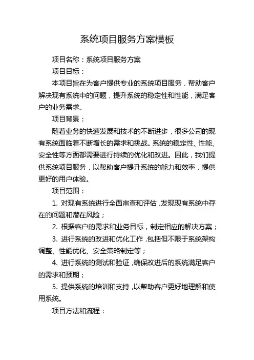 系统项目服务方案模板