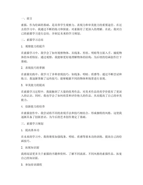学生素描总结规划范文