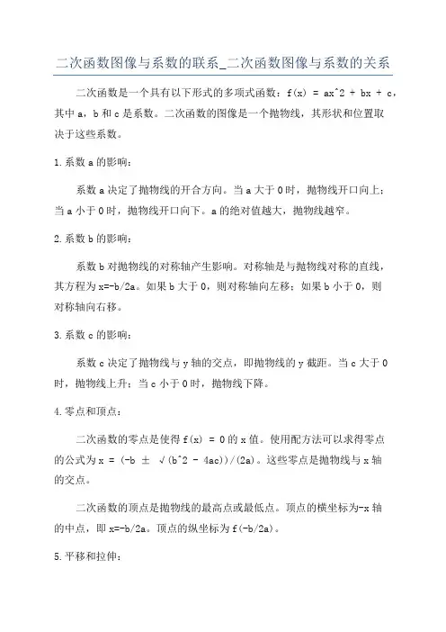 二次函数图像与系数的联系_二次函数图像与系数的关系
