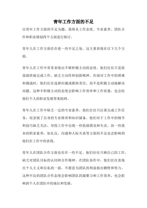 青年工作方面的不足