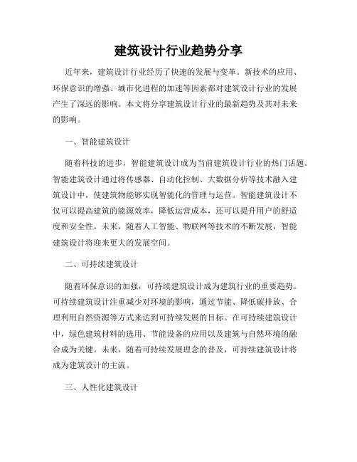 建筑设计行业趋势分享