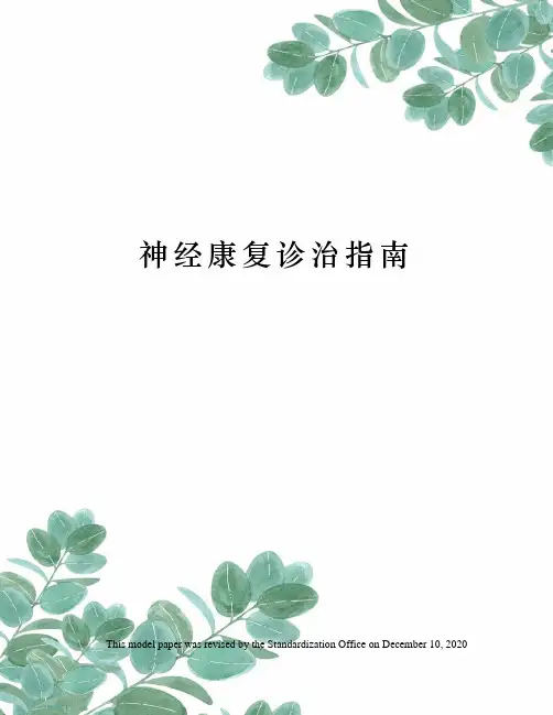 神经康复诊治指南