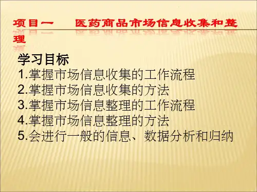 项目一-医药商品市场信息收集和整理1ppt课件