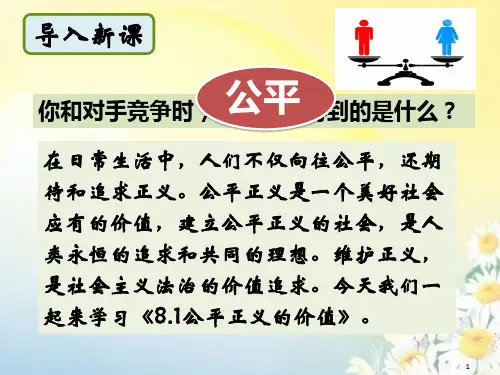 《公平正义的价值》课件PPT部编版2