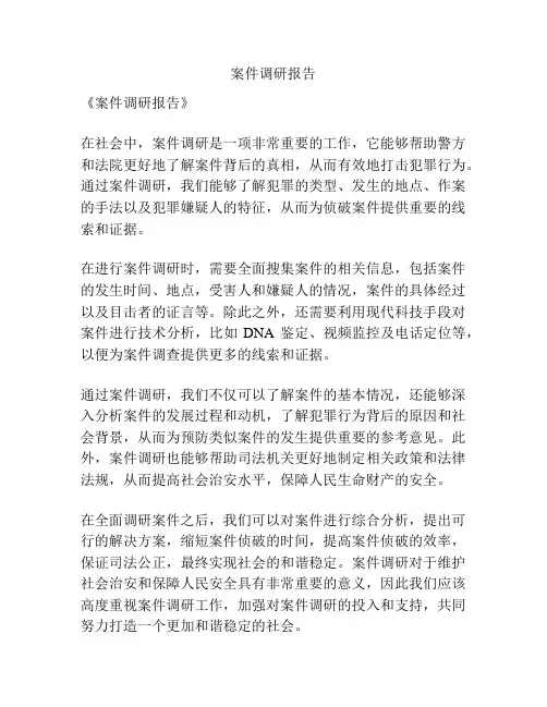案件调研报告