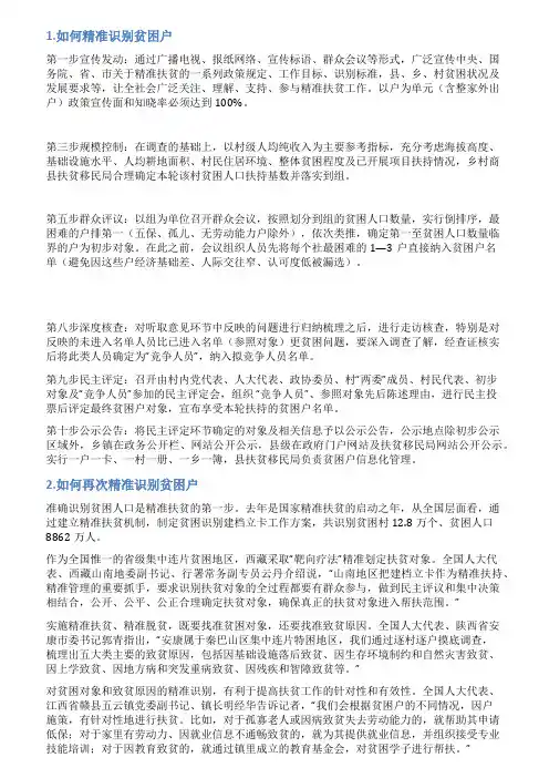 贫困户精准识别不严情况说明