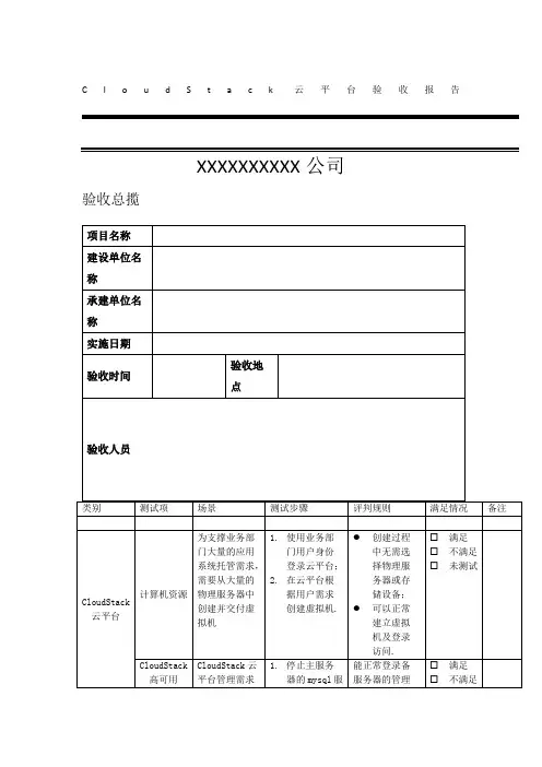 CloudSck云平台验收