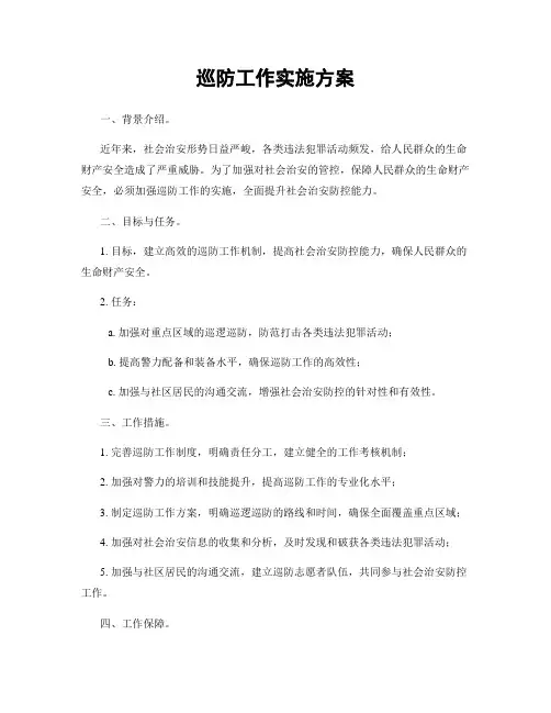 巡防工作实施方案