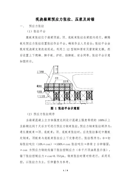 现浇箱梁预应力张拉、压浆及封锚