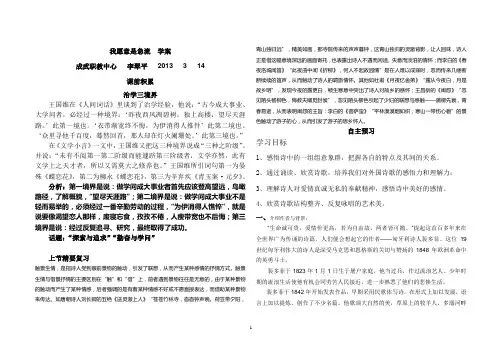 我愿意是急流  学案