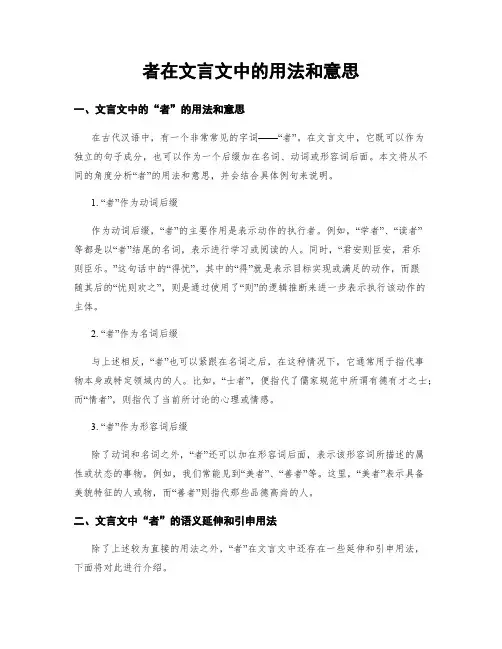 者在文言文中的用法和意思