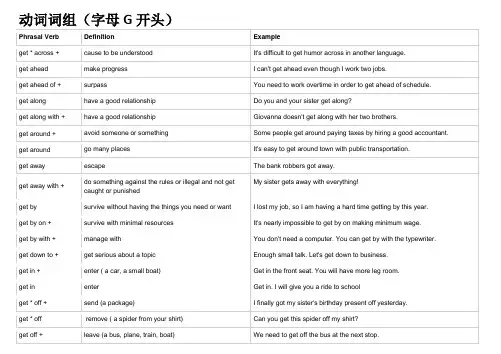 动词词组(字母G开头)Phrasal Verb