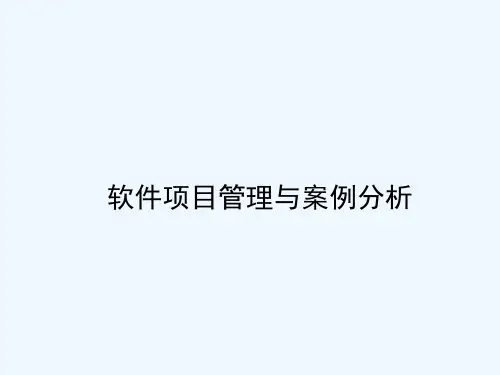软件项目管理与案例分析报告