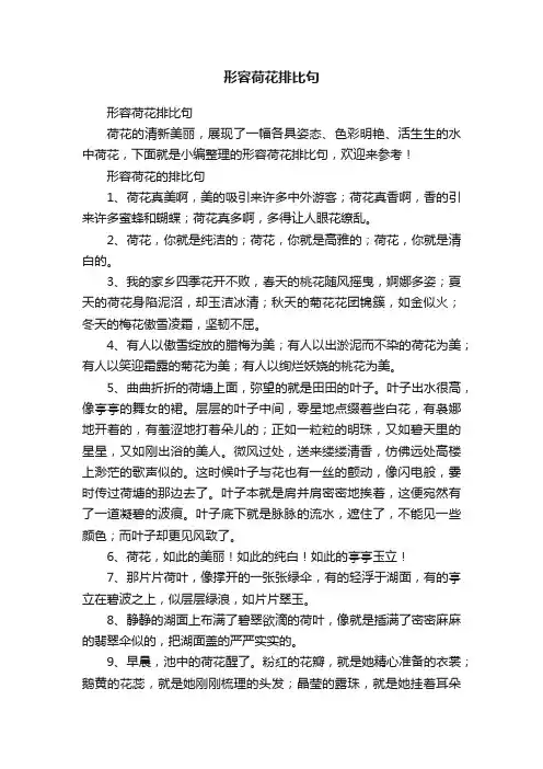 形容荷花排比句