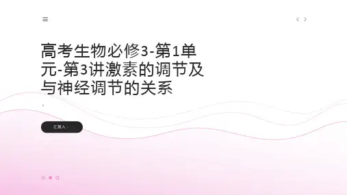 课堂新坐标》高考生物大一轮复习配套课件：必修3-第1单元-第3讲激素的调节及与神经调节的关系
