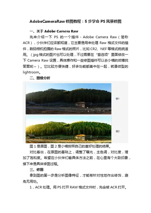 AdobeCameraRaw修图教程：5步学会PS风景修图