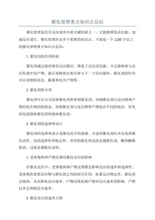 催化原理重点知识点总结